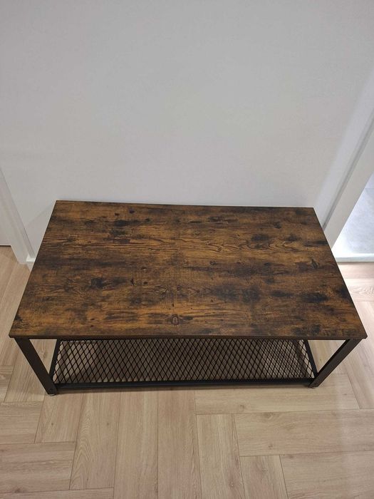 Masuta de cafea stil industrial Vasagle Maro rustic-Negru – Stare impecabila