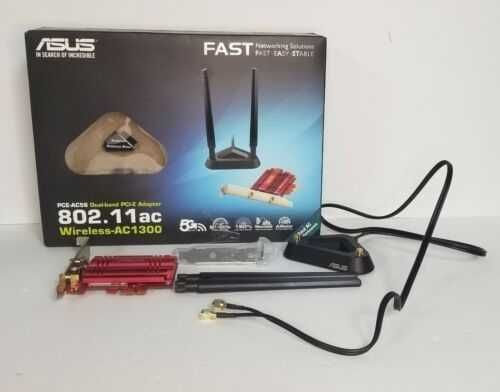 Placa de retea Wireless ASUS PCE-AC56 AC1300, Dual Band 400 + 867 Mbps