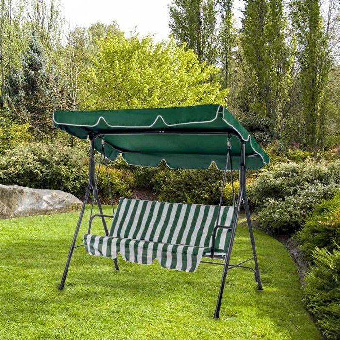 Balansoar Leagan Relaxare Curte Gradina 3 Persoane Verde CJ