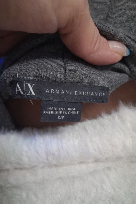 Pantaloni Armani Exchange (AX) gri, talie înaltă