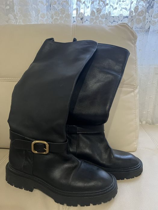 Cizme din piele Zara