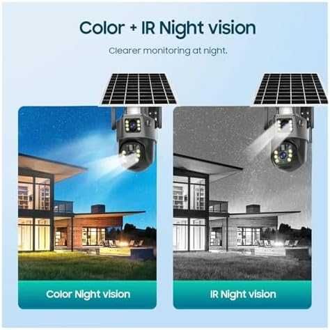 Camera de Supraveghere Duala 4G, 6MP Slot de Cartela SIM, Panou Solar