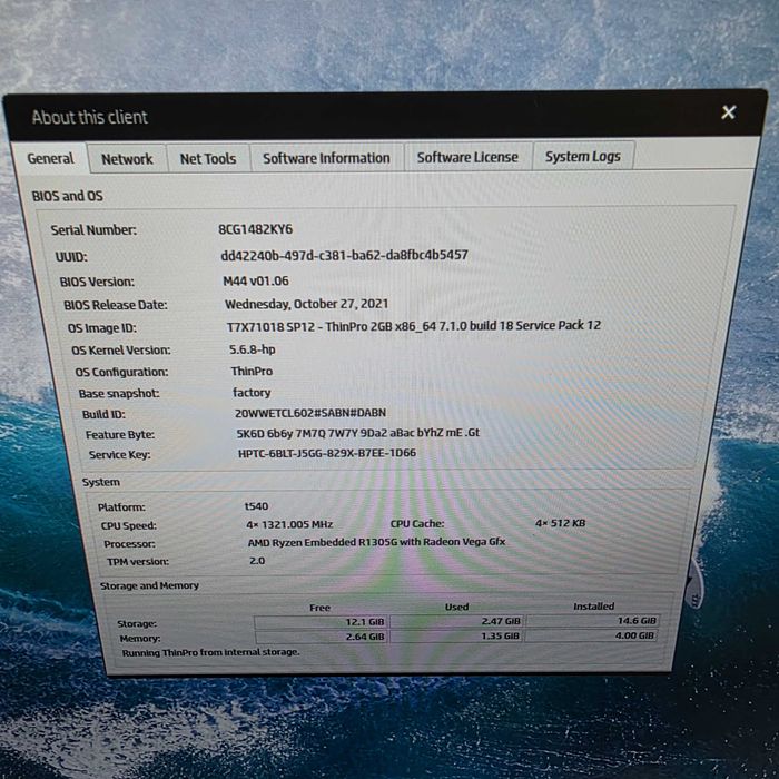 Mini PC Thin Client HP t540, AMD Ryzen, 4GB DDR3, 16GB SSD M.2