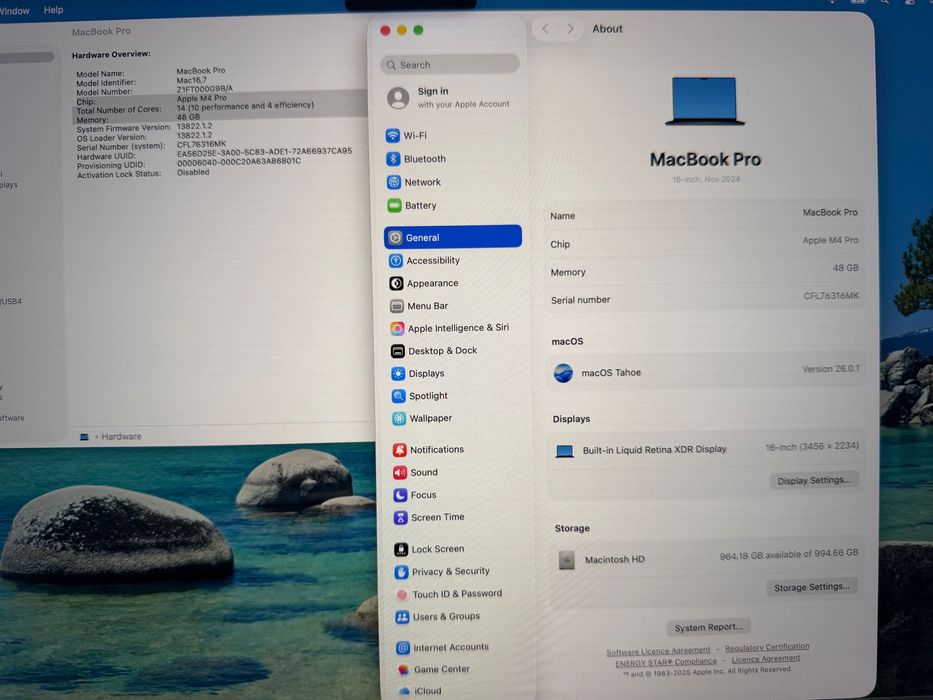 MacBook Pro 16" M4 PRO Chip 14-CPU/20-GPU/48GB RAM/ 1TB SSD