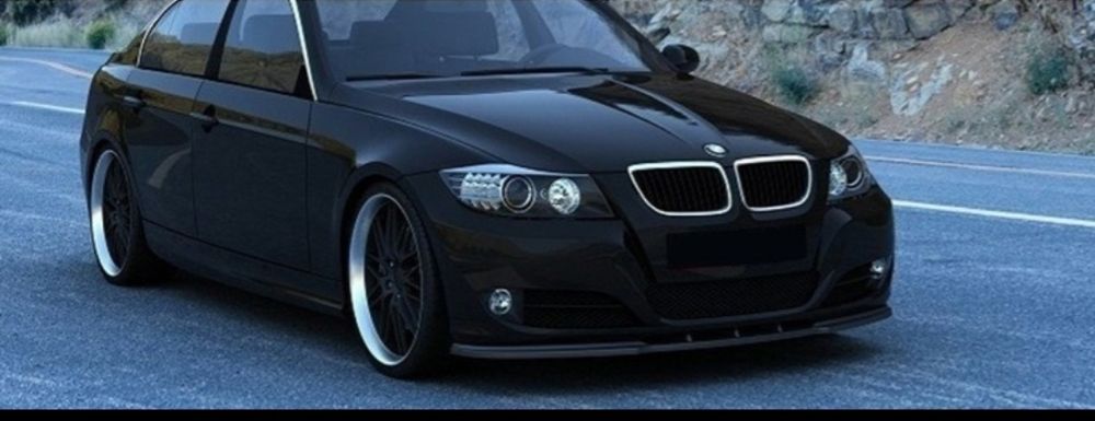 Prelungire lip spoiler bara fata BMW Seria 3 E90/E91 Facelift Negru