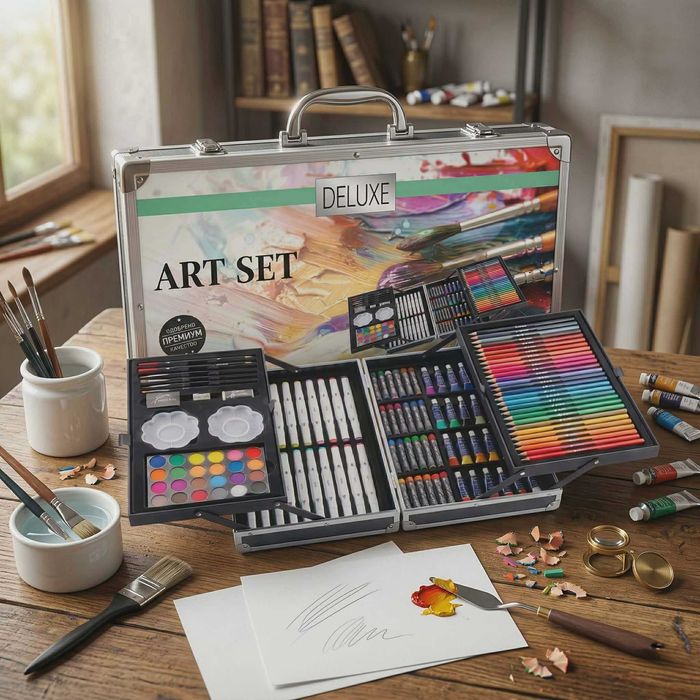 Арт куфар за деца – 132 части цветно вдъхновение