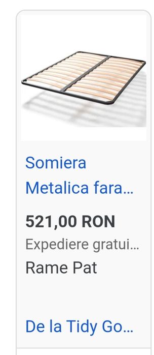 Pat, Saltea Previ, Somiera metalica fără picioare  180 X 200