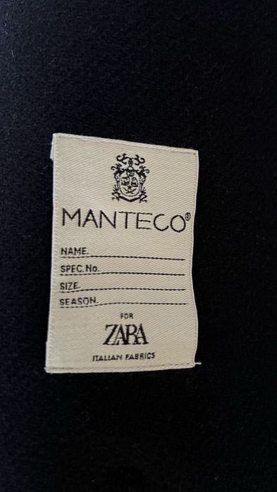 Пальто Zara Manteco, синее, шерсть