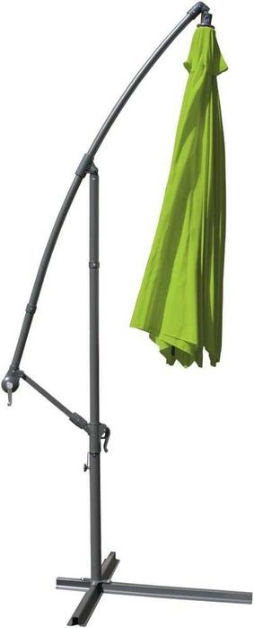 Висящ чадър Ø 350 см, градински чадър, дръжка, включително стойка