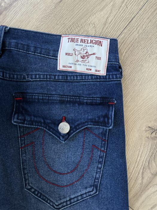 Blugi TRUE RELIGION Ricky Relaxed Straight Albastru Barbati | Marime 32 x 34 (Talie 84 cm)