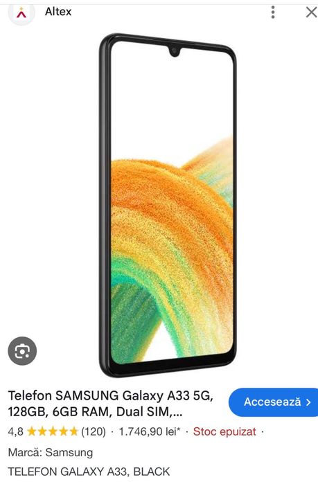 Telefon/Smartphone Samsung Galaxy A33 5G sigilat nou