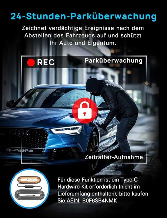 Camera auto fata-spate 4K + 1080P Camera de bord