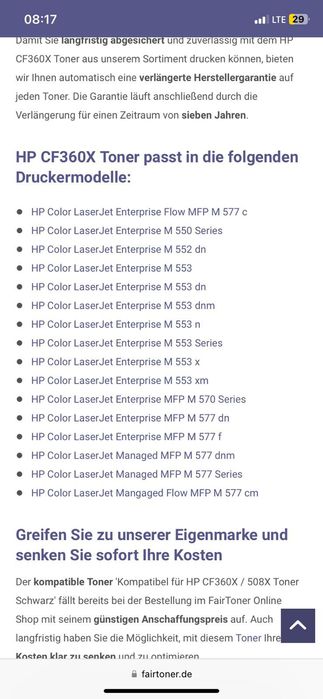 HP 508 (CF362) Toner galben
