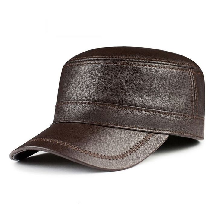 Мужская шапка кепка из натуральной кожи зимняя утепленная мужской