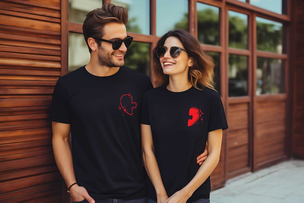 Тениски за двойки със сърца