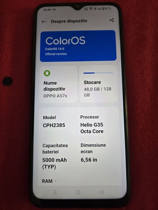 Oppo A 57 S impecabil ca nou.