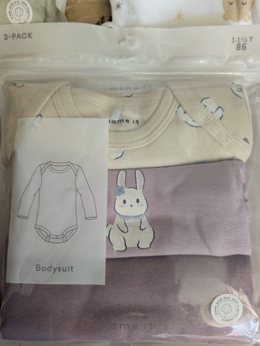 НОВИ боди -та дълъг ръкав Name it, H&M - 74 - 80 - 86