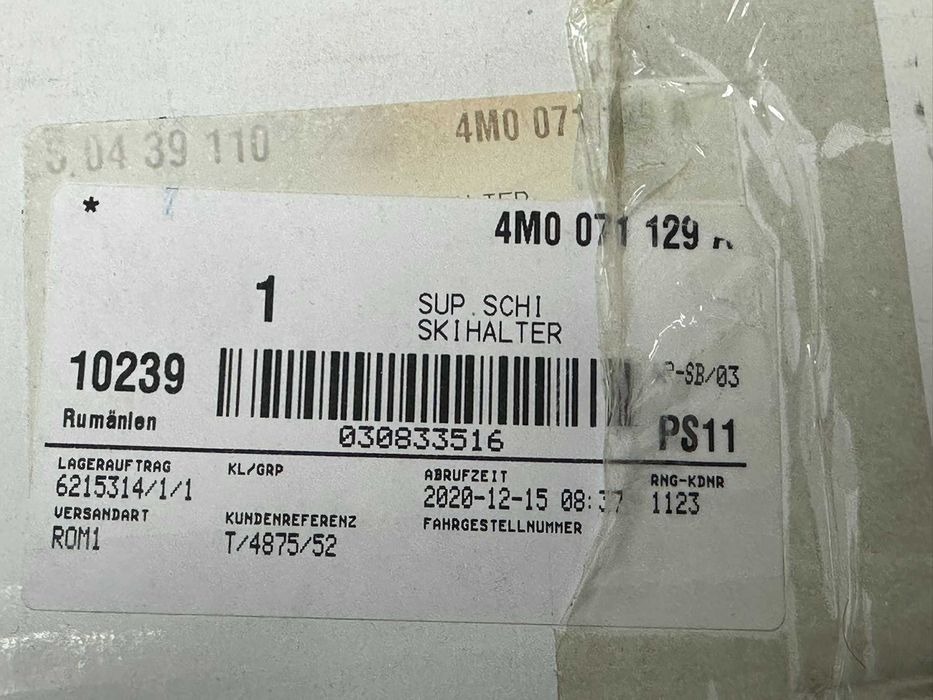 Suport schiuri Audi OEM, nu Thule, pentru 6 perechi de schiuri