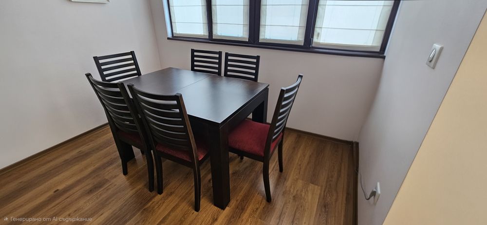 Разгъваема кухненска маса със 6 стола