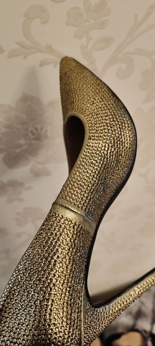 Туфли Золотые со стразами