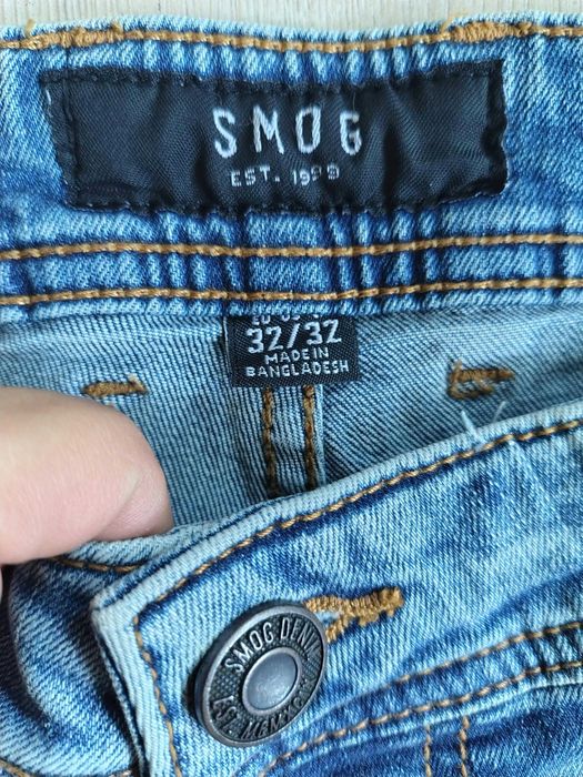 Blugi SMOG label light-wash denim blue jeans, Size 32/32
