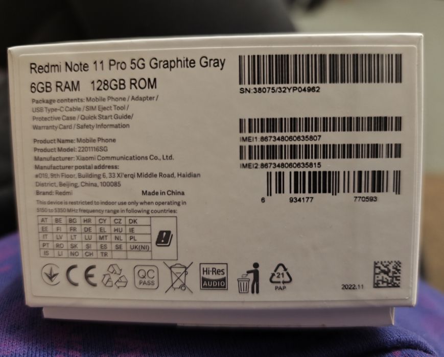 Xiaomi redmi note 11 pro 5 G