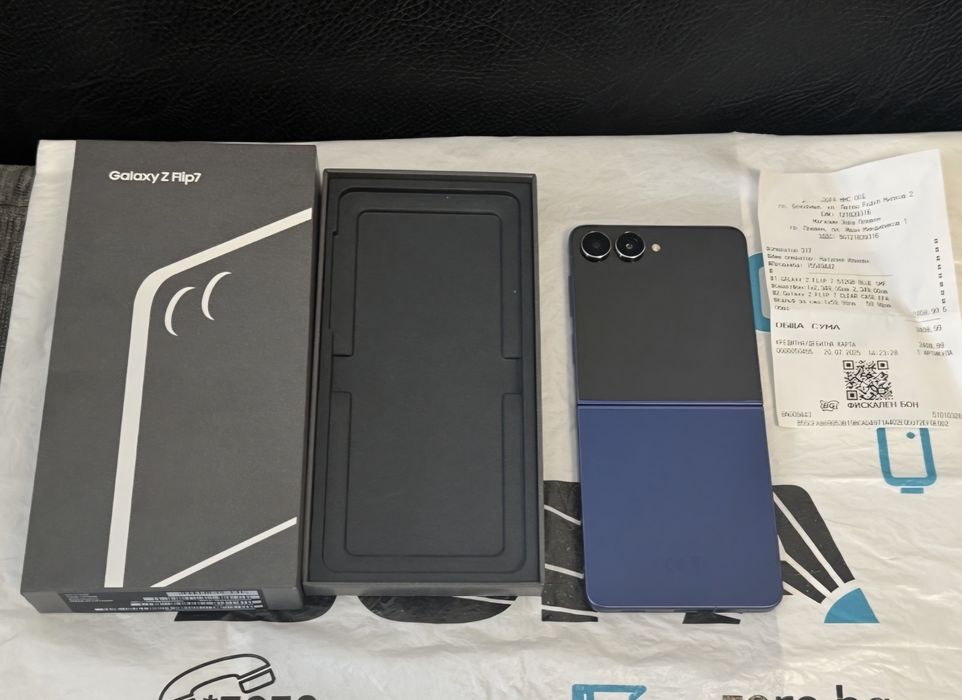 КАТО НОВ 512GB Samsung Z Flip 7 Зора Гаранция 2027г. Blue / Син