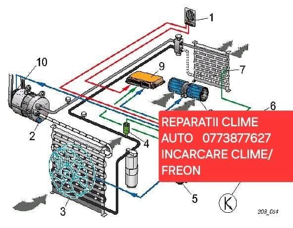 Reparatii clime auto,  incarcare freon, electrica auto,diagnoze auto