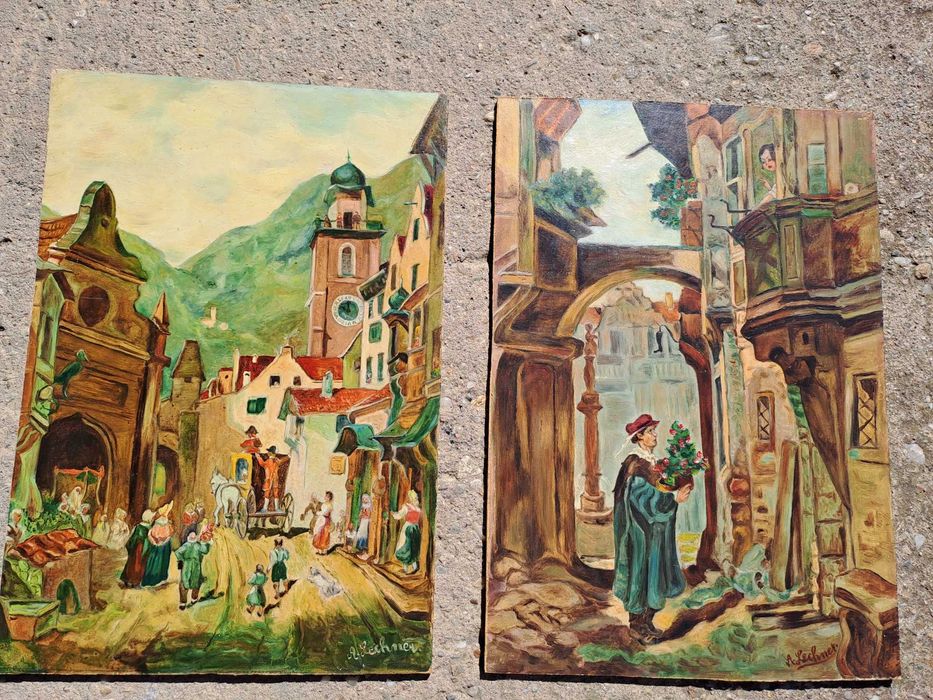 tablou pictura pe pfl 25/36 cm semnat a lechner