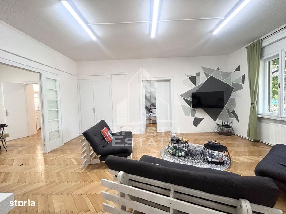 4 camere ultracentral, 132 mp + 2 terase complet renovat in Timisoara