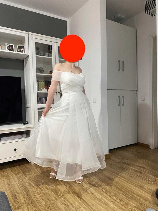 Rochie de mireasa stare civila din voal - marimea 38