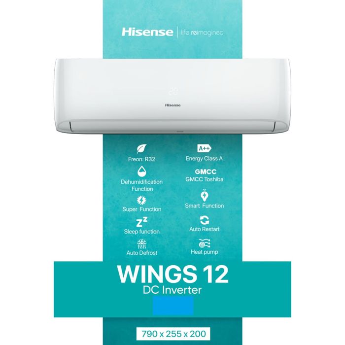 Кондиционер HISENSE Wings 12/18 Инвентор бесплатна даставка