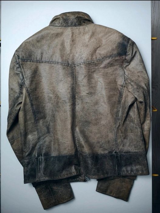 Jacheta Max&Co piele naturala cu efect distressed