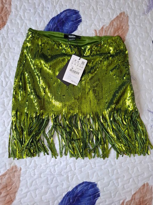 Fustă mini paiete si franjuri