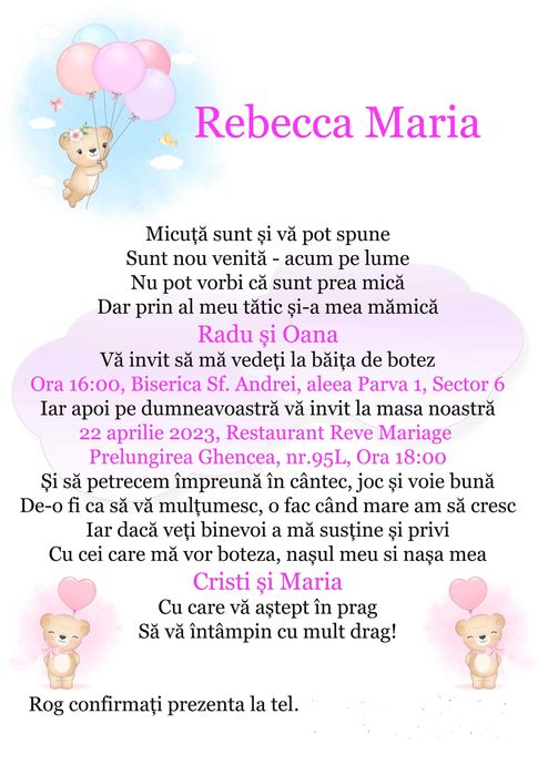 Invitatii si plicuri de masa botez si nunta