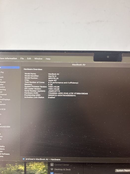 Apple MacBook Air M3 | 8GB RAM | Baterie 99% (74 Cicluri) | Stare Impecabilă
