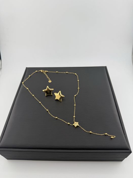 Set Nou otel inoxidabil placat cu aur de 14 k