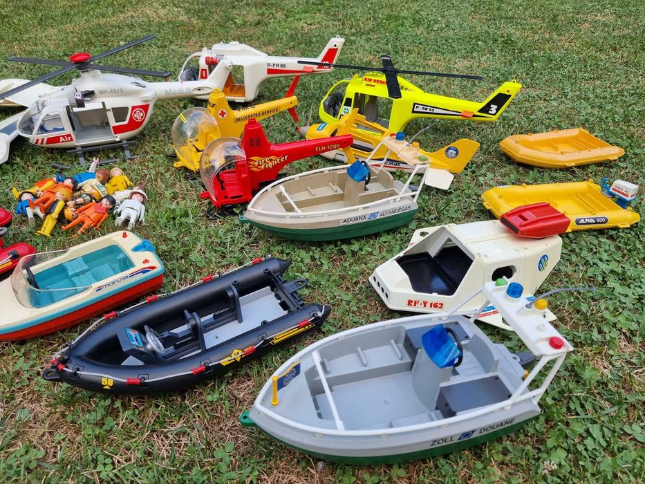 Lot jucarii Playmobil, barci, elicoptere