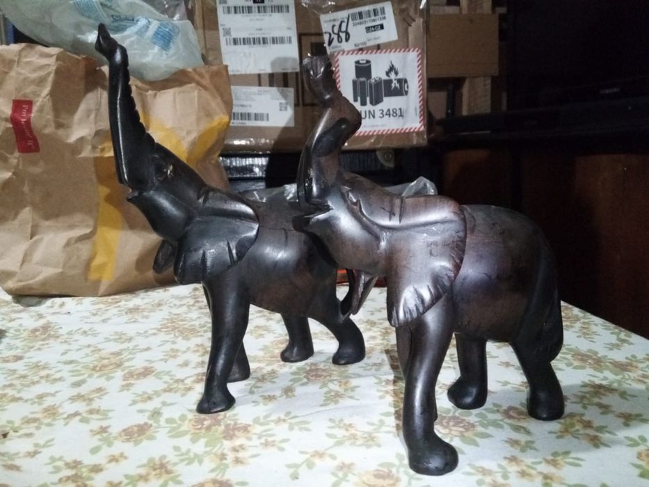 Elefanți mari lemn abanos