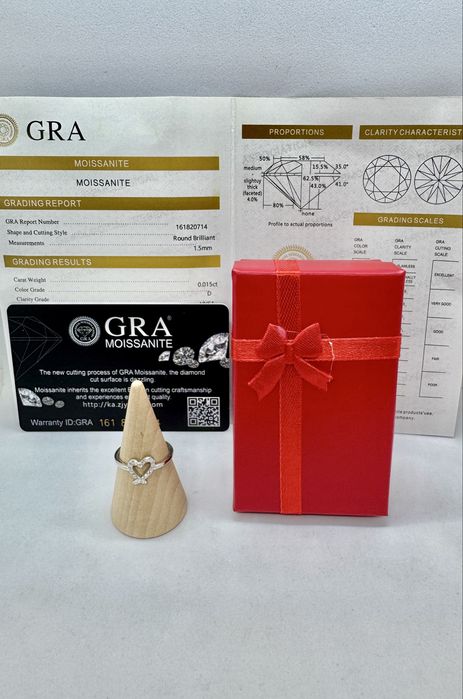 Сребърен пръстен с мойсанит (Диамант)