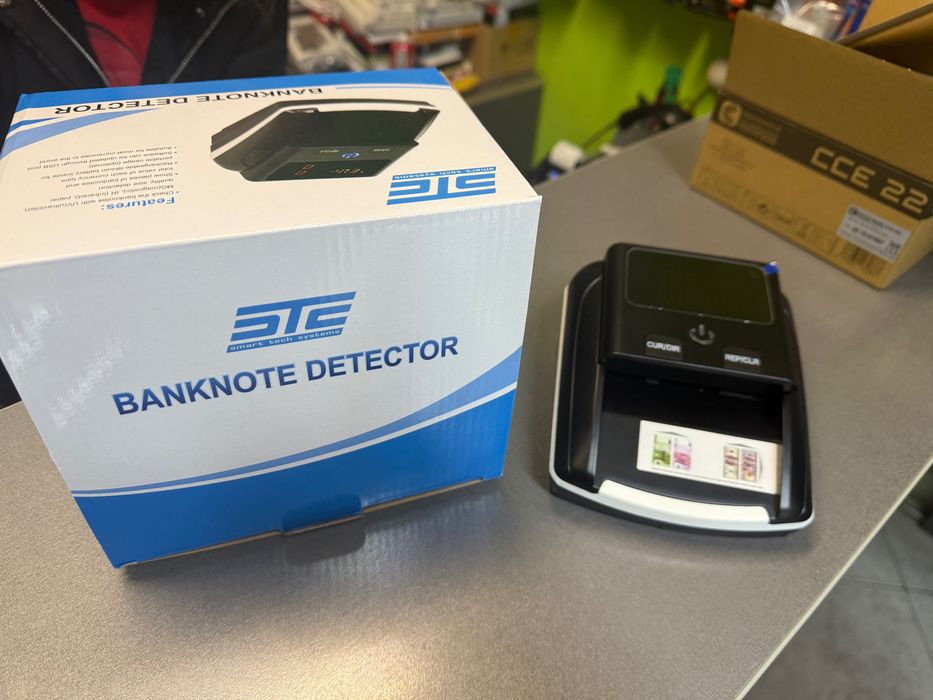 Детектор за фалшиви евро банкноти с батерия банкнотоброячна машина