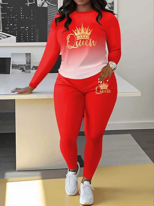 Дамски екип "QUEEN" размери S M L XL , черен и червен.