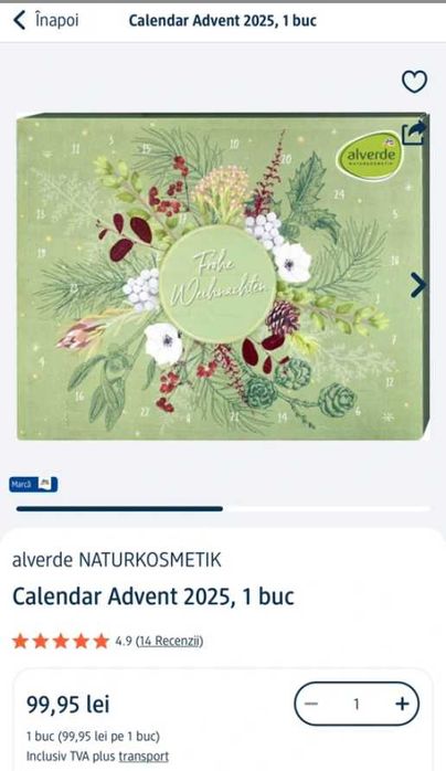 Vând advent calendar Alverde