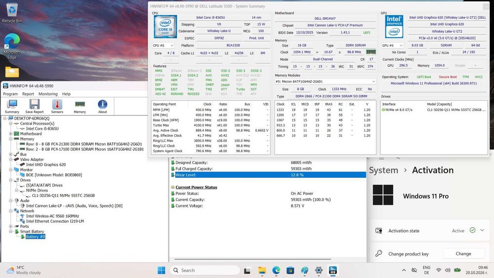 Dell Latitude 5500-i5 8th Gen - 16GB RAM - 256GB SSD - Win11 Pro