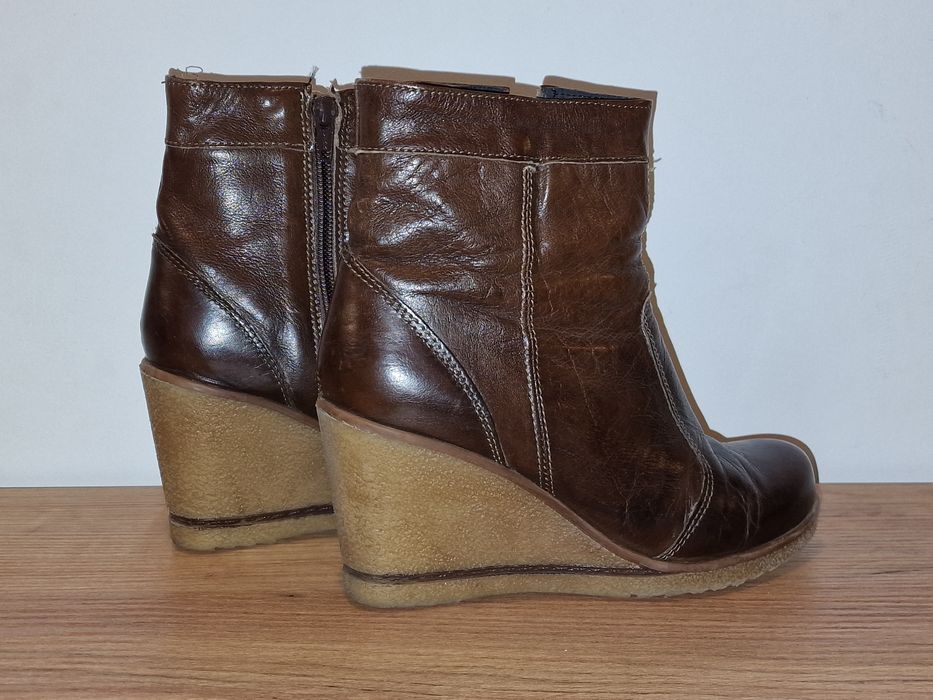 Botine piele maro damă - mar 36