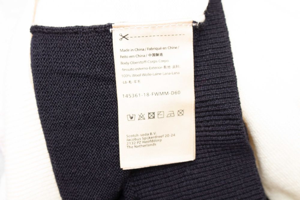 Scotch & Soda мъжки пуловер от 100% вълна синьо и екрю L