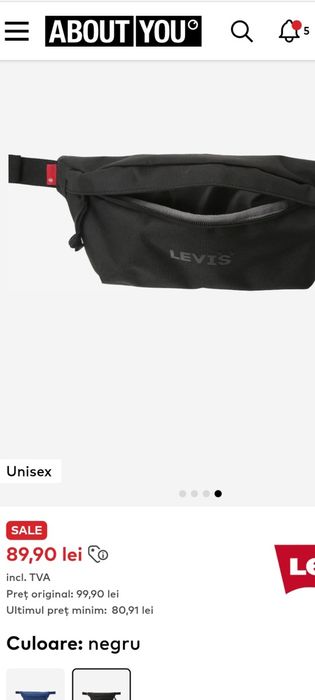 Borseta sport unisex Levis produs nou