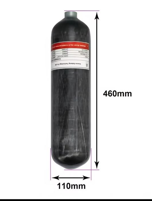 Бутилки TUXING 3L и 6.8L алуминий + карбон, 300 bar, с калъф и вентил