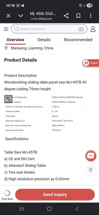 MJ-45TB двухпьлный станок 380 ватт ислейд