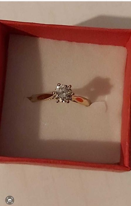 Inel logodna aur 18 carate, cu diamant 0,50 carate model vintage.